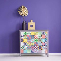 Ambiance Sticker Adesivi Murali per Mobili da Tavola, Adesivi Decorativi per Camere da Letto e Armadi Moticia - 60 Piastrelle Adesive 15 x 15 cm