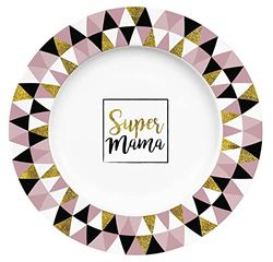 infinite by GEDA LABELS (INFKH) Piatto con motivo Super Mamma, 21 cm