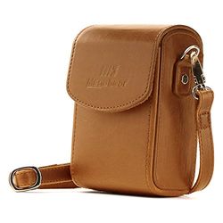 MegaGear MG1506 - Capa para Canon PowerShot SX740 HS/SX730 HS (de couro, com correia) cor castanho claro