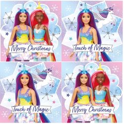 Official Barbie Christmas Card Pack, 12 Cards, 2 Different Designs, BAXB3