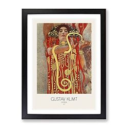 Hygeia With Border By Gustav Klimt Classic Painting Framed Wall Art Print, Ready to Hang Picture for Living Room Bedroom Home Office Décor, Black A3 (34 x 46 cm)