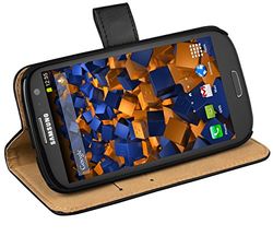 Mumbi - Custodia a libro per Samsung Galaxy S3 i9300, in Finta Pelle, Nero