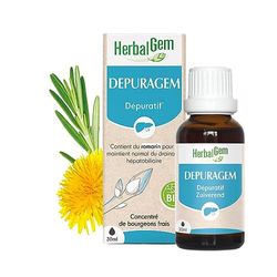 HerbalGem | DEPURAGEM BIO | Favorise l’élimination des toxines | Complexe de Gemmothérapie Concentrée | 30 ML