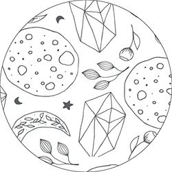 Bonateks, Ronde digitaal bedrukte muismat, antislip onderkant, voor kantoor en thuis, diameter: 22 cm