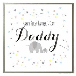 Claire Giles Greeting Cards, Happy Father's Day Card, Elephants Design First Father's Day Greeting Card, Daddy