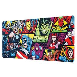 Erik Oficjalna Podkładka pod Mysz Marvel Avengers, Podkładka na Biurko 80 x 35 cm, Antypoślizgowa Gumowa, Podkładka pod Klawiaturę, Prezenty dla Fanów Avengers