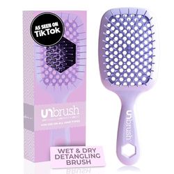 FHI HEAT UNbrush Wet & Dry Vented Detangling Hair Brush, Lilac Light Purple