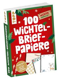 100 Wichtelbriefpapiere: 100 Wichtelbriefpapiere in 25 Designs und Umschlag zum Falten auf der Rückseite, mit 100 Siegelstickern und kurzer Anleitung