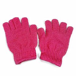 CUICH Exfoliating Bath Gloves for Shower, Spa, Massage-red, Nylon