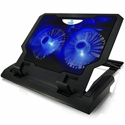 AABCOOLING NC65 - Laptop Cooling Pad with 2 Fans, Adjustable Tilt and Blue Backlight, Laptop Cooling Fan, PC Cooler, Laptop Fan, Laptop Accessories