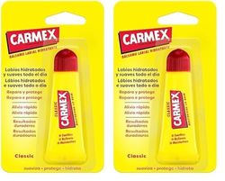 Carmex Bálsamo Labial, Tubo Clásico, 10g. Hidrata, protege, repara, calma y suaviza los labios. (Paquete de 2)