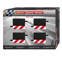 Carrera - Evo/Excl., Banchine dritte per Bordo Carreggiata, 1/3, Colore: Rosso/Bianco