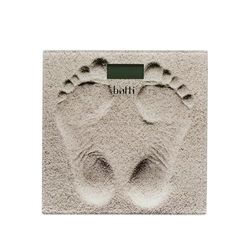 Botti Sandy Báscula electrónica de baño | Hasta 180 kg | Alta precisión (100 g) | Pantalla LED | Ahorro de energía con desconexión automática | Ahorro de espacio (28x28 cm) | Vidrio templado