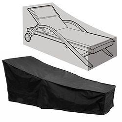 Comfysail Solstol överdrag vattentätt solsängsskydd utomhus trädgård uteplats möbler med förvaringsväska, svart, 208 x 76 x 41/79 cm