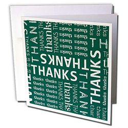 3dRose gc_245292_1 6 x 6-Inch "Thank You Green Chalkboard Word Cloud with White Chalk" Greeting Card (Pack of 6)