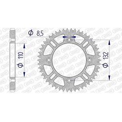 Roue à chaîne en aluminium AFAM 428-49Z (gunmetal)