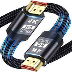 HDMI Cable, 4K HDMI Cable 2M/6.6FT,Ultra High Speed Braided HDMI Lead Support 4K@60Hz, ARC, HDR, 3D, Ethernet Compatible with All HDMI Devices