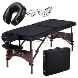 Master Massage Inklapbare mobiele massagebank massagebank massagebed behandelingsbed van hout, 71 cm