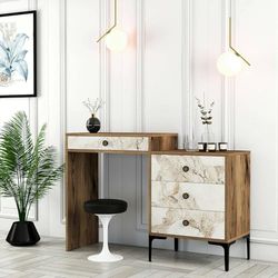 Dmora - Console Lyra, Table Polyvalente, Armoire de Rangement, Bureau du Couloir, 124x40 h85 cm, Noyer et Blanc