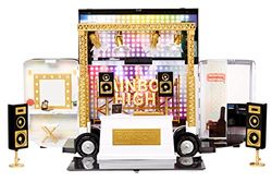 RAINBOW HIGH Rainbow Visions World Tour Autobús y Escenario 4-en-1 - Incluye Equipo de DJ, Luces Reales, camerino, Accesorios y Pilas - Edad: 6+ años