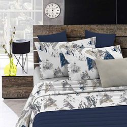 Italian Bed Linen Completo letto Fashion, Urban blu, 1 Piazza e Mezza