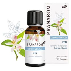 Pranarôm - Diffusables - Parfum d'ambiance Bio Zen Huiles Essentielles pour Diffusion - Orange et Cèdre Harmonie et relaxation - 30 ml