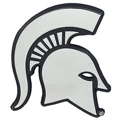 FANMATS - 14866 NCAA Michigan State University Spartans Chrome Team Emblem 2.1"x3.2"