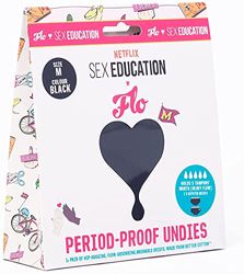 FLO X Education - Slip da Donna per la Formazione del Sesso, a Prova di perdite, Assorbente, Lavabile, in Cotone Migliore, Colore Nero, M