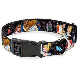 Buckle-Down Plastic Clip Collar - Disney Princesses & Prince's Dancing - 1/2 inch breed - Past 6-9 "Neck - Small