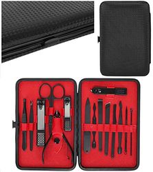 Manicure Pedicure Set Nail Clippers Professional Grooming Kit, Nail Tools with Luxurious Travel Case Pushers and Tidy 8869
