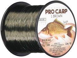 Akiro PRO-Carp 1 Unisex Adult Fishing Line, unisex adult, AMCARP1BR1000.035, brown, 0.35 mm
