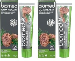 Biomed Gum Health 98% Dentifricio naturale | Rinforza e protegge la gengiva | Oli essenziali di salvia eucalipto rosmarino e cedro, vegano, privo di SLES 100 g (Confezione da 2)