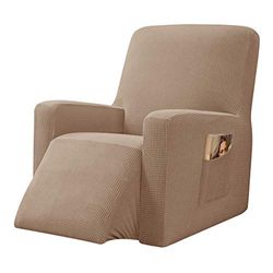 CHUN YI 1 Pièce Jacquard Housse de Canapé Extensible, Revêtement de Canapé (Fauteuil Relax, Chameau)