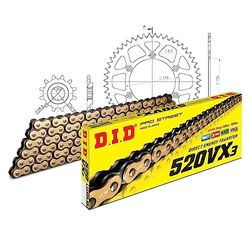 Kettingset DID Alu 520VX3 / 112 klinknagel slot zwart voor Suzuki RM 250 cc Bj. 1994-1996