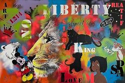 Oeuvre d'Art peinture acrylique sur toile fait main unique et signée "The King"