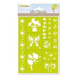 Avenue Mandarine - Ref 42832O - Mini Stencils Set - Fairy Designs - 10 Mini-Detachable Stencils, Translucent for Easy Placement, Compatible with Felt Tips, Pencils, Paint & More