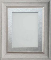Frame Company Drummond Pale Grey Photo Frame, Silver Mount, A3 for A4 (11.75x8.25 inch, fitted with perspex)