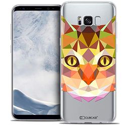 Caseink - fodral för Samsung Galaxy S8 (G950) [Crystal Gel HD Polygon Series Animal - mjuk - ultratunn - tryckt i Frankrike] katt