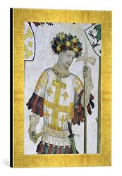 'Encadré Image de Giacomo jaquerio "The Nine mot hies, detail of Godfrey de Bouillon (c.1060–1100) 1418–30, Impression d'art dans le cadre de haute qualité Photos fait main, 30 x 40 cm, or Raya