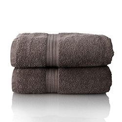 Glart Premium badstoffen handdoekenset, serie van badstof in 6 kleuren en 5 maten, kleur: ANTRACIET, 2 saunahanddoeken van 70 x 200 cm