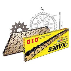 Kettingset DID staal 530VX3 / 112 klinkslot voor Suzuki GSX E ED EF ES ET EV 550 cc bj. 1983-1988