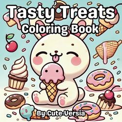 Tasty Treats: A delightful coloring book packed with sweets, snacks, drinks, and ice creams—perfect for kids, teens, and adults to enjoy creative fun and relaxation in every vibrant hue