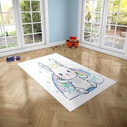 Oedim barnmatta kanin PVC | 95 x 120 cm | Matta PVC | Vinylgolv | Dekoration för hemmet | Sintasol | Barnskydd