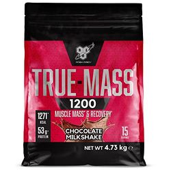 BSN True Mass 1200, Mass Gainer in Polvere con Proteine Whey Isolate e Carboidrati, Aumento di Peso, Crescita Muscolare e Recupero Post-Allenamento, Gusto Frullato al Cioccolato, 15 Porzioni, 4.8 kg