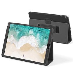 Snugg iPad Pro 12.9 2017 and 2015 Case, Leather iPad Pro 12.9 2017 and 2015 Case Cover Protective Flip Stand Blackest Black for Apple iPad Pro 12.9 2017 and 2015