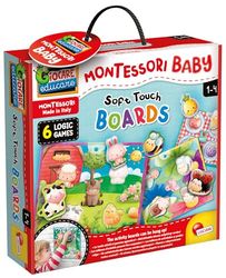 Lisciani - MONTESSORI BABY - Actividades Montessori para bebés a partir de 1 año - Mesas educativas con bloques de construcción - Para colgar - Desarrollo lógico y motricidad fina