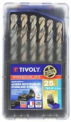 TIVOLY 11456170017 G Set met 25 Premium Tbx 4f HSS Cobalt Revetu Blade, 4-zijdige slijping, bevat Ø 1 tot 13 mm x 1/2 mm