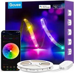 Govee - RGBIC Basic Wi-Fi Bluetooth LED Strip Lights (5 Meter), Black