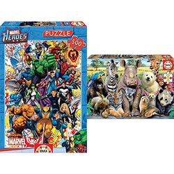 Educa Héroes Marvel Puzzle, 500 Piezas, Multicolor (15560) + Foto De Clase, Puzzle Infantil De 300 Piezas, A Partir De 8 Años (15908)