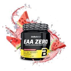 BioTechUSA EAA Zero - Essential Amino Acid Power | 7160mg EAA/Serving | WHO Recommended Ratio | Sugar-Free, Gluten-Free, 350 g, Watermelon